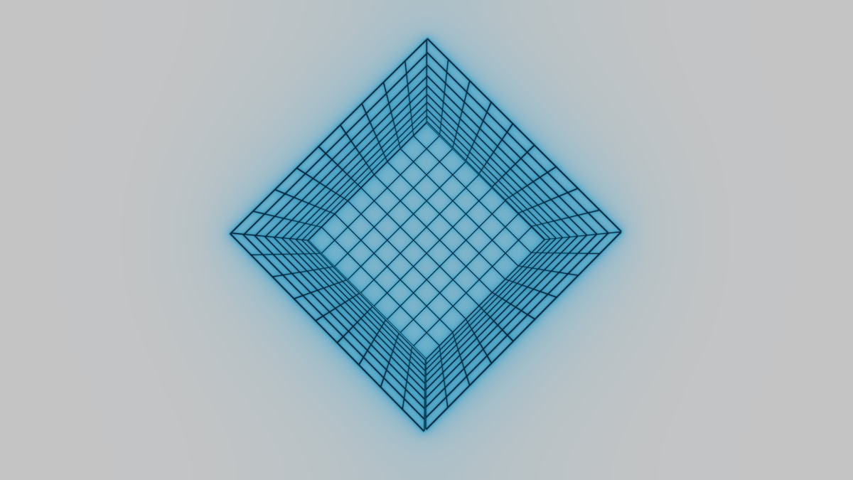 Motif géométrique bleu de lignes et de carrés.
