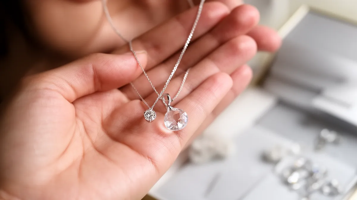 Bijou femme élégant, pendentif cristal en argent, idée de cadeau pour une occasion spéciale.